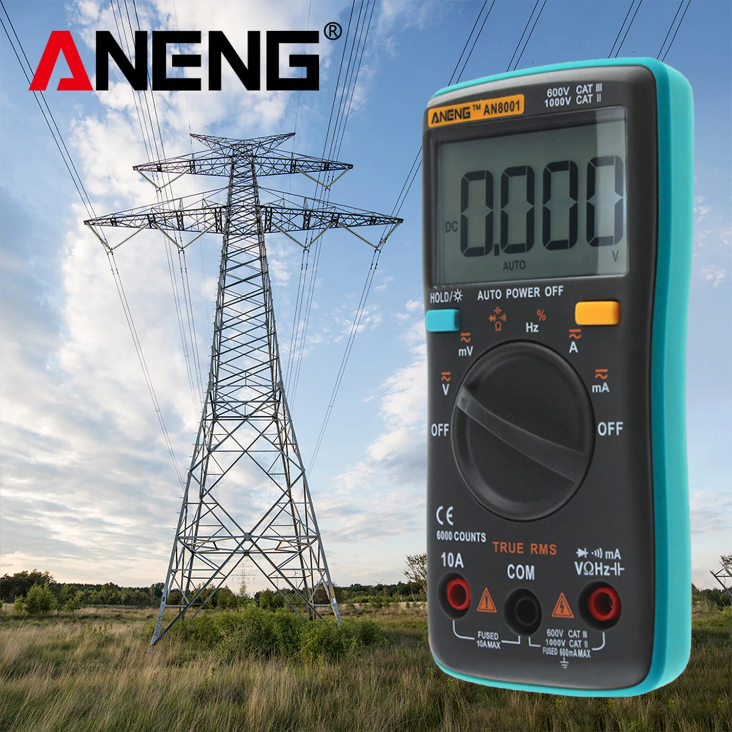 ANENG 6000 отсчетов True RMS Многофункциональный цифровой мультиметр Вольтметр Амперметр ручной Мини Универсальный измеритель высокой точности