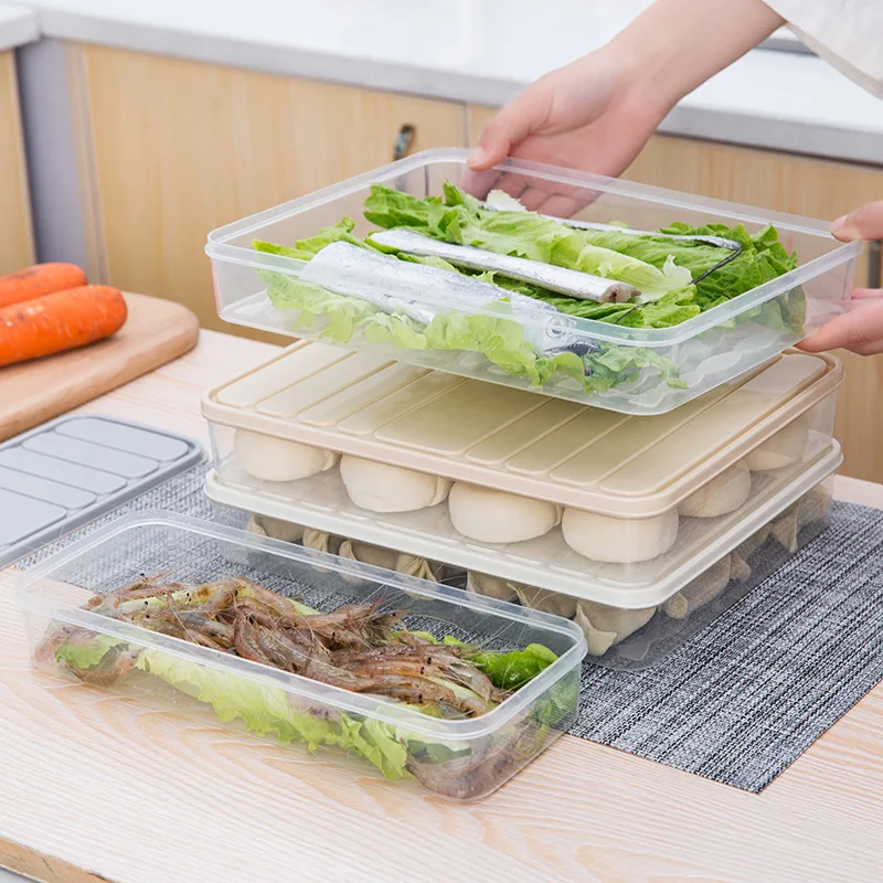 Food Storage Containers Freezer Container Plastic Food Storage Flour Freezing Box Leavening Pizza Cereals Box Food Storage Boats