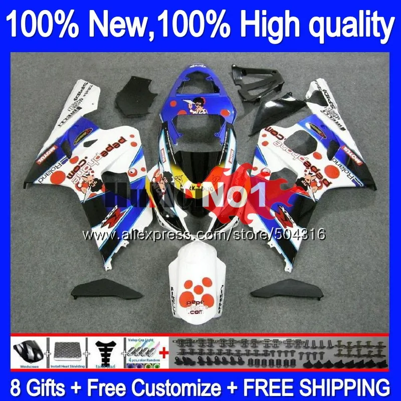 Корпус для SUZUKI GSXR600 GSX R600 K4 GSX-R600 2004 2005 15MC. 73 Pepephone GSXR-750 GSXR 750 600 CC 04 05 GSXR750 04 05 обтекатель - Цвет: No. 1