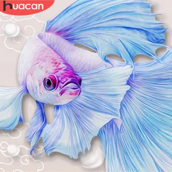 

HUACAN 5D DIY Diamond Painting Fish Diamond Mosaic Picture Of Rhinestones Diamond Embroidery Cross Stitch Cartoon Home Decor