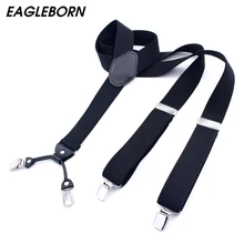 New Solid Navy Black Suspenders Male for Pants Wide 3.5*135cm Braces Unisex Classic Strap Bretels Men Braces for Trousers Street