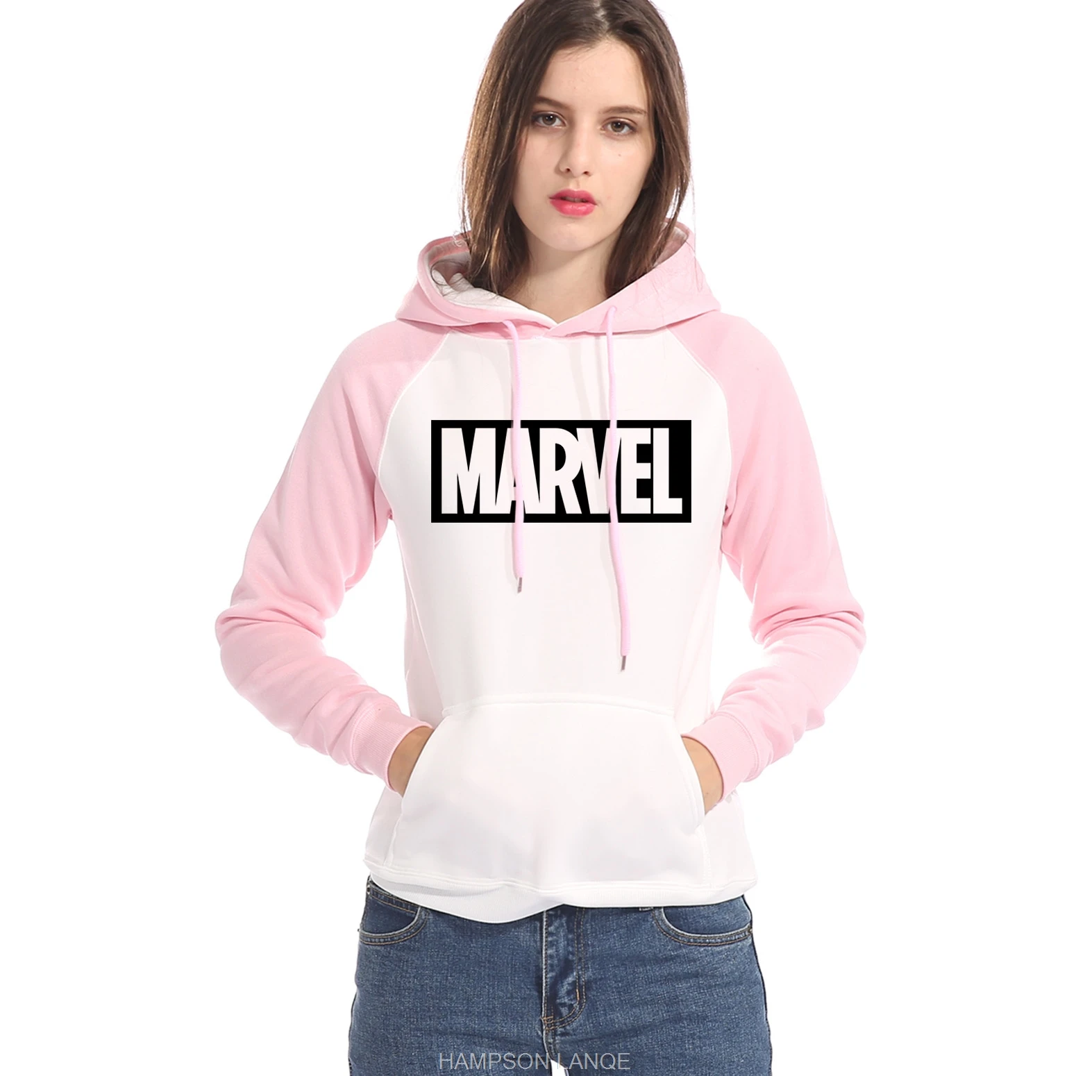 Осень-зима кофты с капюшоном "Marvel" свитшоты Топы Повседневная Женская обувь Спортивный костюм Мстители брендовые пуловеры женские с классическим принтом толстовки с капюшоном