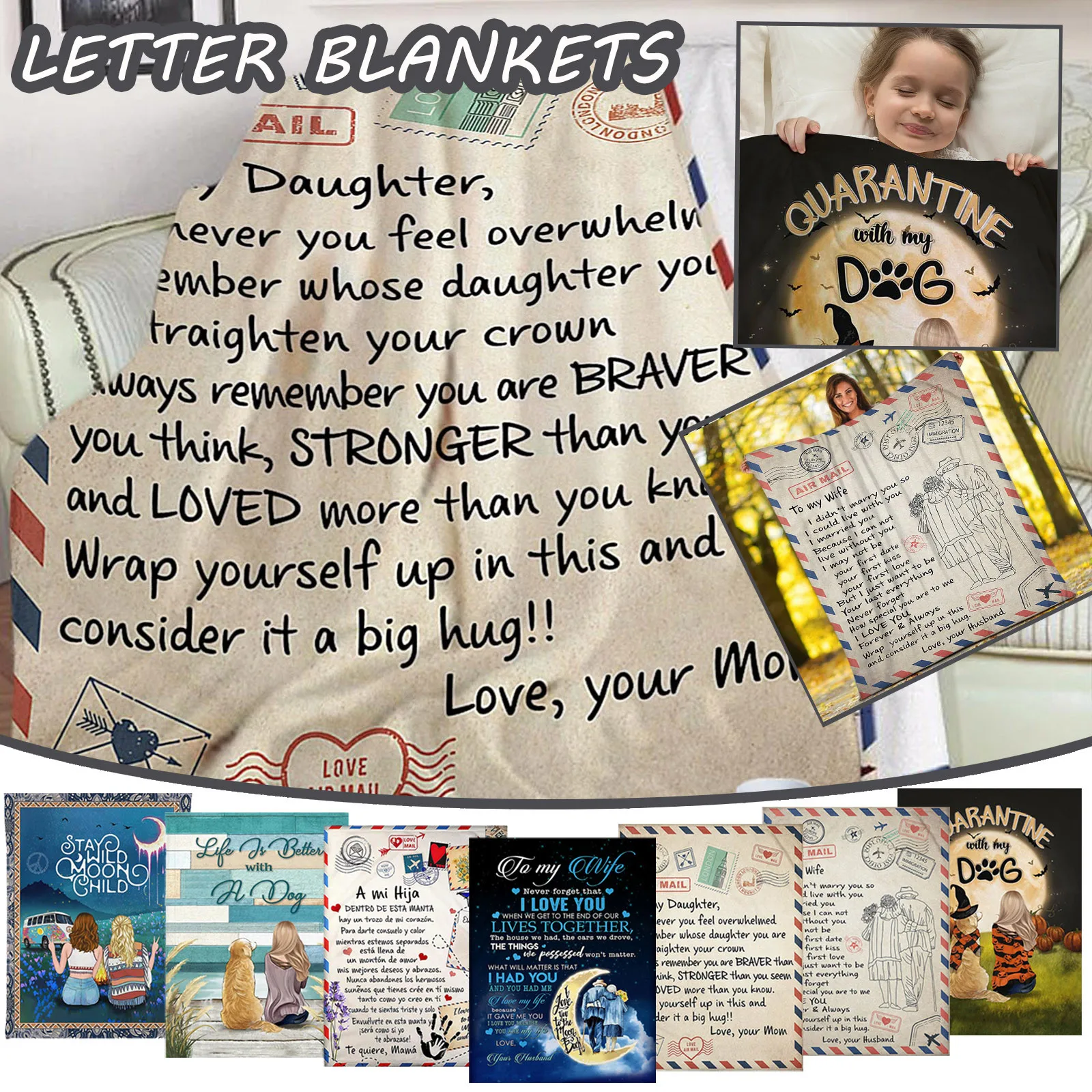 

Fashion Comfortable Wrap Blanket Perfect Letter Blanket A Gift For Family Baby Dear Friends Lovers лед На Ѭова Fast Delivery