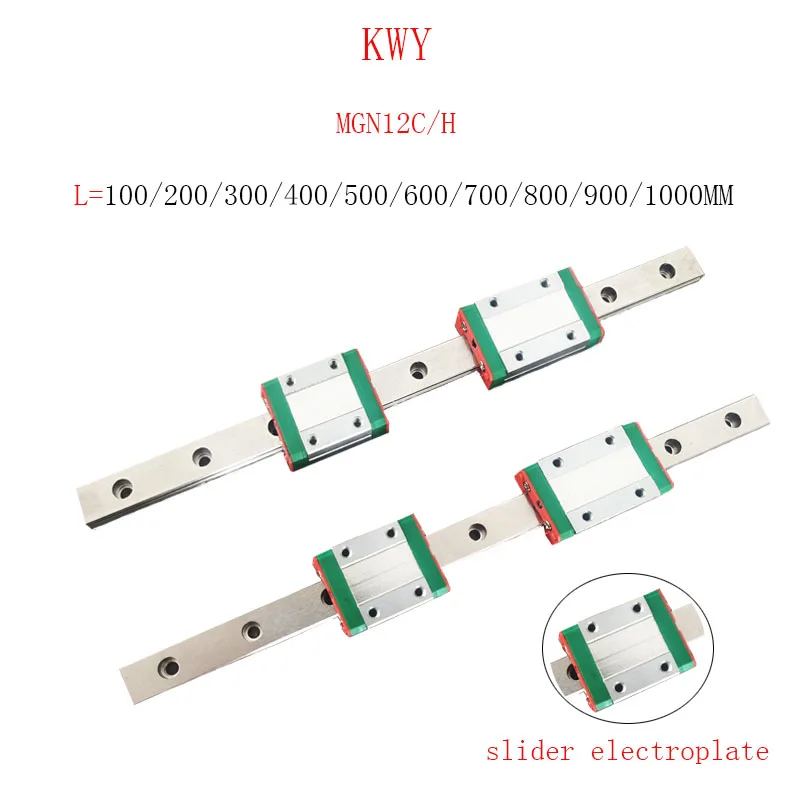Миниатюрная линейная направляющая для 3D принтера KWY MGN12C MGN12H L = 100 350 400 500 600 800 900 1000