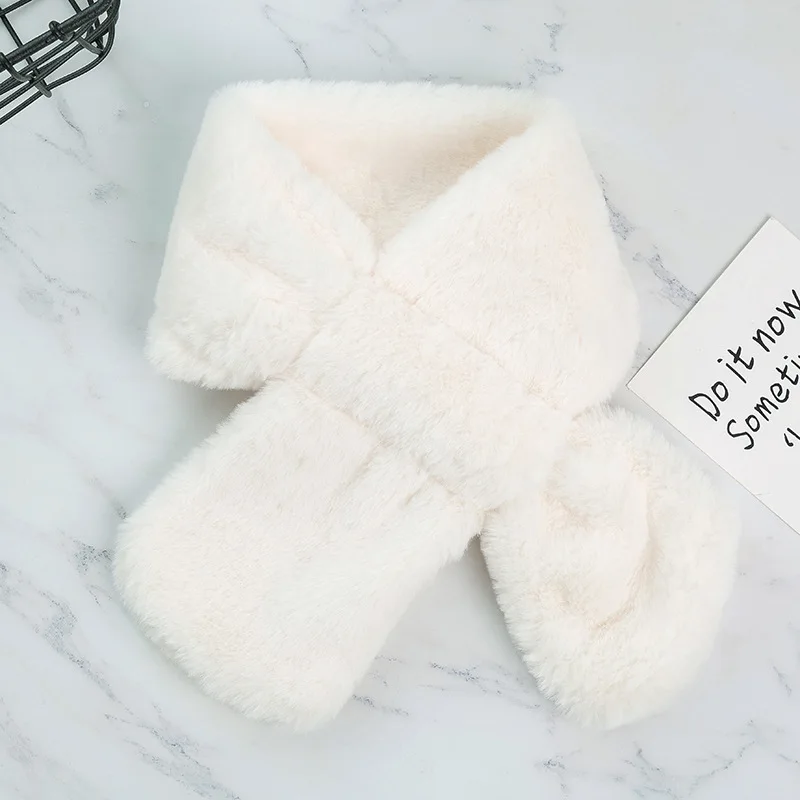 Милый воротник из искусственного меха кролика Зимний Детский шарф для девочек