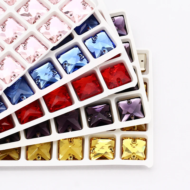 Стильные яркие красочные стеклянные квадратные Стразы K9 стразы с плоской задней