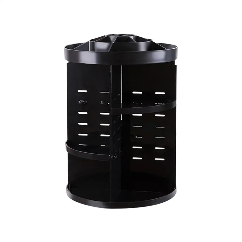 New 360 Degree Rotating Cosmetic Storage Box DIY Detachable Large Acrylic Dressing Table Rack For Makeup Table Bathroom - Цвет: Black