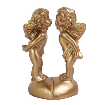 

2Pcs/set Nordic Style Gold Little Angel Statue Couples Man And Woman Arts Sculpture Resin Crafts Home Desktop Decoration Office Decoration R3014