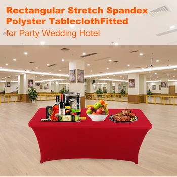 

New Table Cloth Rectangular Table Cloth Spandex Polyster Table Cover for Standard Folding Tables Party Wedding Hotel 72in Tablec