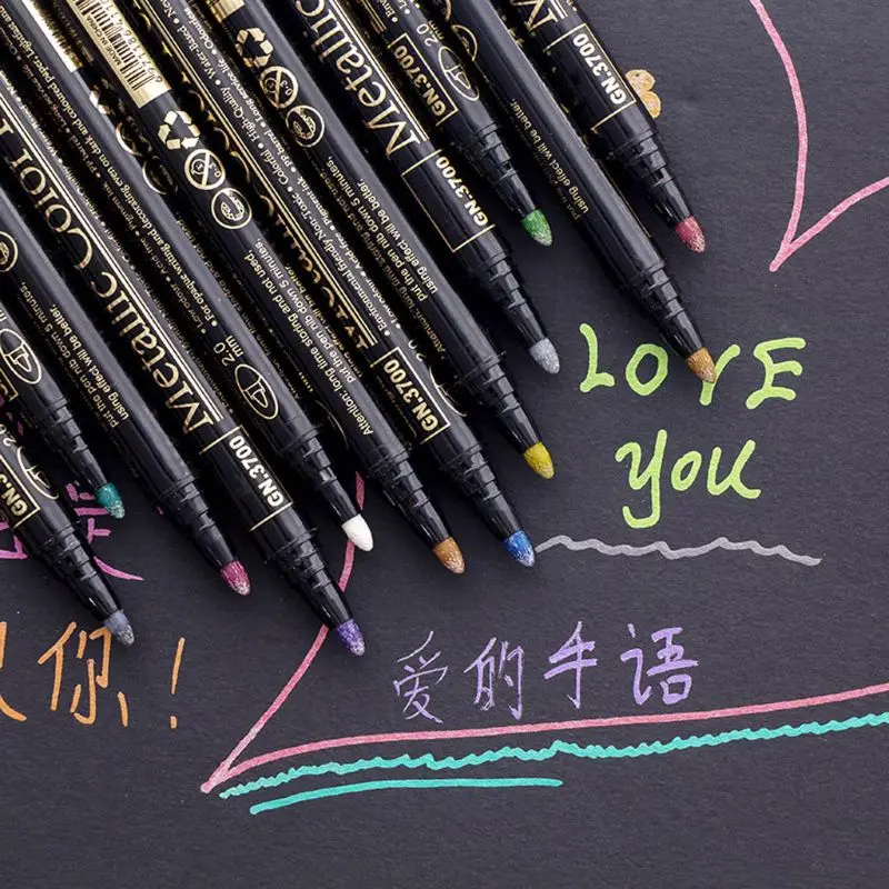 12pcs/set Waterproof Car Tyre Tire Tread CD Metal Permanent Paint Marker Pens