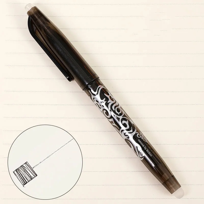 Фиолетовые стираемые шариковые ручки перо 0,5 мм синяя черная ручка длина картриджа подарков Бутик канцелярские принадлежности для студентов офисные ручки