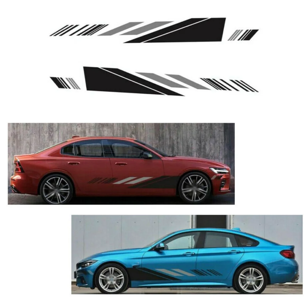 

2pcs Car SUV Door Side Stripe Sticker Vinyl Body Decal Racing Decors Supplies