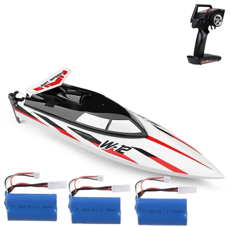 Boat with 3 battery Радиоуправляемый р/у пульт дистанционного управления лодка Скорость лодка RC лодка 2,4 г 120 м 40 км/ч Экстремальная скорость перезапуск сброс 46 см большая гоночная лодка RC игрушка - Цвет: Boat with 3 battery