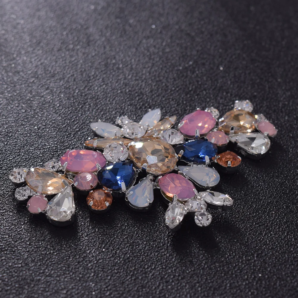 Opal rhinestone belt appliques sewing  (5)