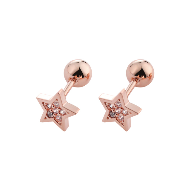Cartilage Helix Tragus Stud Earrings Ear Nail Stainless Steel Bar Piercing Crystal Body Jewelry Accessories Gifts
