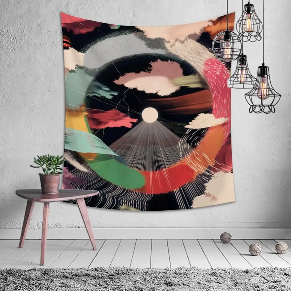 

Nordic Tapestry Hippie Mandala Wall Hanging Bedroom Polyester Travel Camping Sunrise Psychedelic Tablecloth Sleeping Blanket
