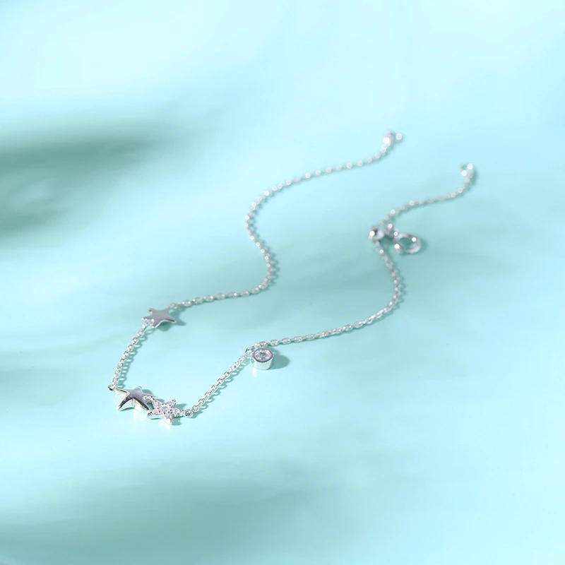 MIQIAO Starfish Star Anklet 925 Sterling Silver Leg Chain Female Women Foot Jewelry Fashion For Girls Summer Beach Accessories