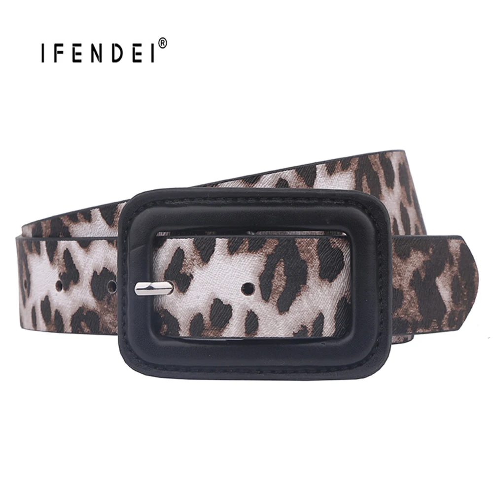 

IFENDEI Women's Leopard Fashion Belt Designer Leather Waist Belt for Jeans Pants