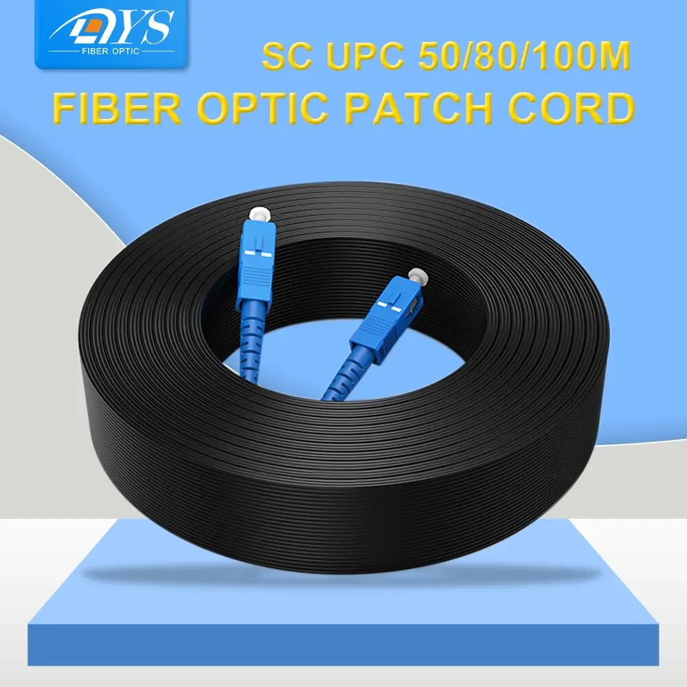 

FTTH Fiber Optic Drop Cable Optical Jumper SC to SC UPC Simplex Singlemode Outdoor Patchcord 50/80/100M