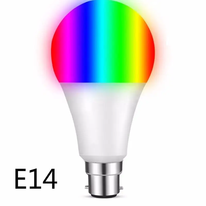 E14 1 шт. WiFi умная лампа светодиодный 10 Вт RGB E14/E10/E27/B22 меняющий цвет светильник голосовое дистанционное управление приложение работа с Alexa Google Home - Комплект: E14