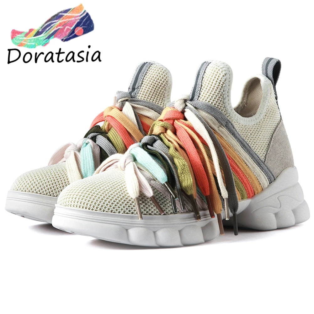

DORATASIA New Summer Autumn Brand Designer Sneakers Women 2019 Breathable Fabric Loafers Ladies Decorating Casual Flats