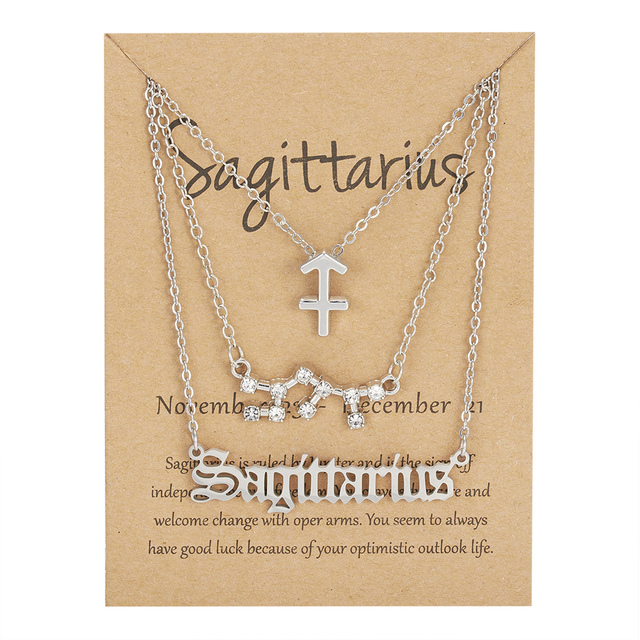 12 Constellation Pendant Necklaces Couple Lover Fashion Cardboard Star Zodiac Sign Charm Pisces Necklace Jewelry Gifts