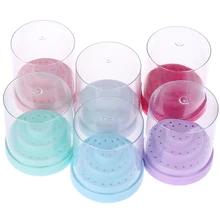 1 набор случайных цветов 48 отверстий для ногтей сверла держатель стенд дисплей сверло для ногтей Коробка органайзер контейнер Маникюрный Инструмент