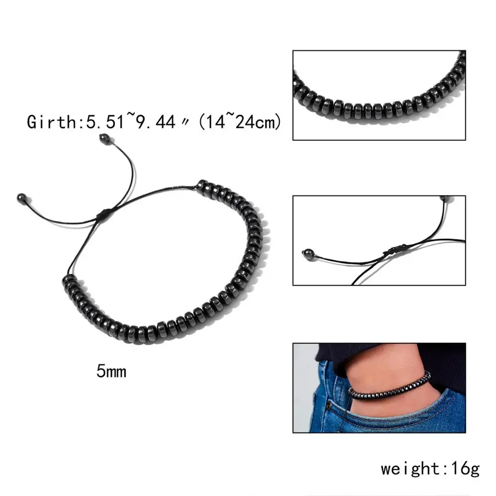 Magnetic therapy Health Care Loss Weight Effective Black Stone Bracelets Slimming Stimulating Acupoints Arthritis Pain Relief