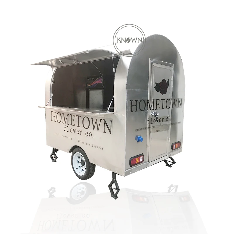 220cm Length Food Trailer Mobile Truck Cart All Stainless Steel For Fast With 2 Big Wheels | Бытовая техника