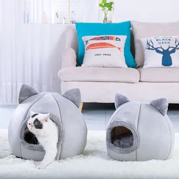 

Cute Pet Cat House Puppy Bed Foldable Warm Protable Traval Outdoor Beds for Rabbits Hamster Cats Pet House Willstar