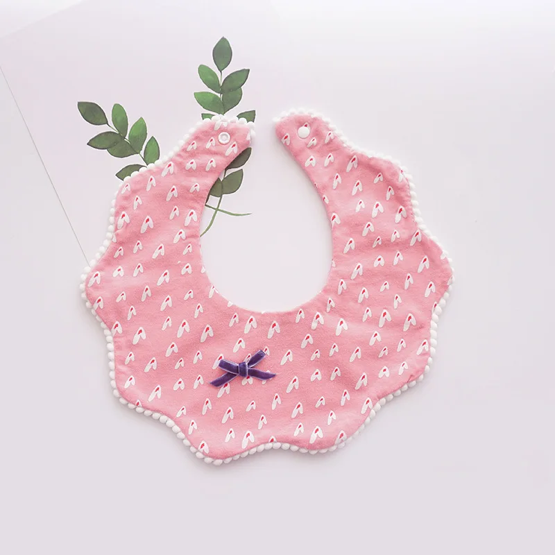 Korean Style Cute Cotton Soft Baby Bib Saliva Towel Fake Collar Scrub Flower Wavy Saliva Bow Burp Cloth Bibs Baby Accessories (5)