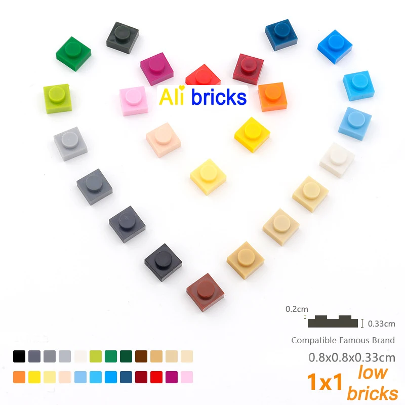 

1500pcs DIY Building Blocks 1x1 Dots 25Color Educational Creative Size Compatible 3024 Toys for Children Thin Figures Bricks