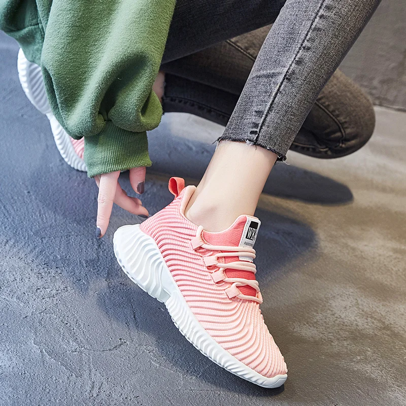 Женские кроссовки из ткани дышащие в Корейском стиле сезон осень зима