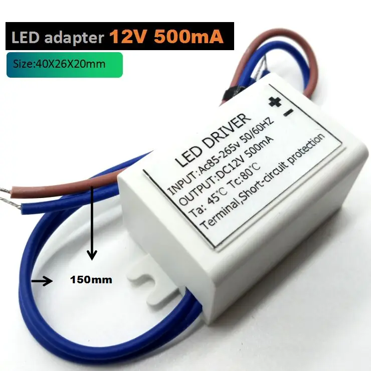 

25pcs DIY Mini LED Power Supply AC/DC Adapters 6W 500mA Driver 110V 120V 220V 240V To 12V W/ Socket for LED MR11/MR16 3W 4W 5W