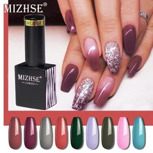 MZIHSE 2 ピース/セット Uv ジェルネイルポリッシュセット半永久ネイルラッカーグリッタージェルピンクヌードシリーズトップ Ans ベースコート必要(China)