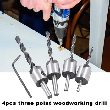 

4/7pcs 5 Edged Countersink Drill Woodworking Drill Bit Tool for Drilling Holes Rotary Tools for Playing Plastic Wood Soft Metal