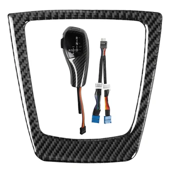 

LED Shift Knob, LED Gear Shift Knob Fitment with Carbon Fiber Cover Trim for BMW E90 E91 E93 E81 E82 E84 E87 E88 E89
