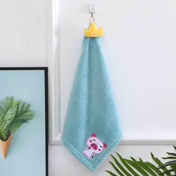 

8 colour Cartoon square towel coral velvet soft water absorbent hanging towel washcloth multi purpose boys and girls children