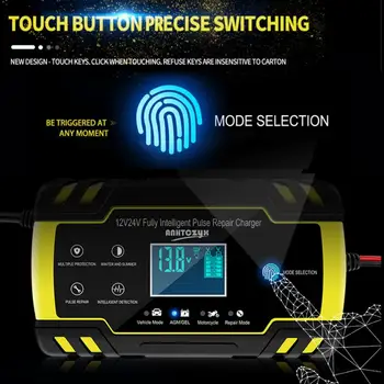 

Full Automatic Car Battery Charger 100-240V To 12V 8A Intelligent Fast Power Charging Wet Dry Lead Acid Digital LCD Display