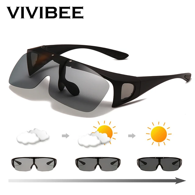 VIVIBEE Flip Up Polarized Fit Over Glasses Sunglasses Men Driving UV400  Photochromic Fishing Goggle for Mypoia Outdoor Women - AliExpress