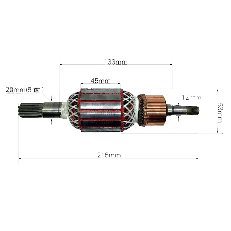 AC220-230V 9 Teeth Armature Rotor Replace for 125L Demolition Hammer Power Tool Parts | Инструменты