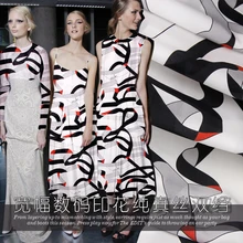 135 см широкая шелковая ткань с принтом метр 12 мм шелковая крепдешин ткань микро-перспективная рубашка платье ткань оптом шелковая ткань