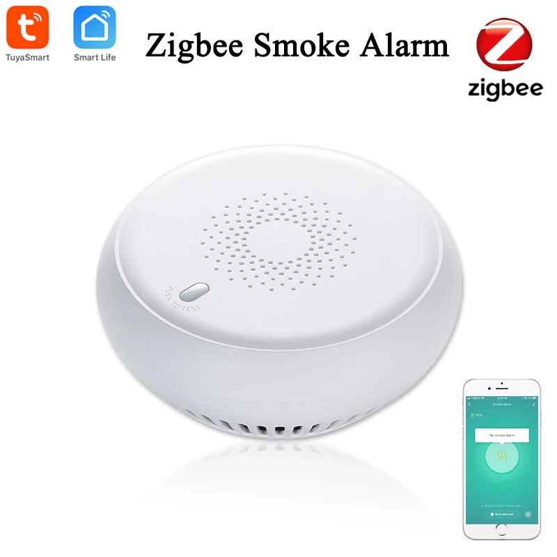 Tuya Smart Zigbee 3 0 пожарная сигнализация детектор дыма Умный дом система 2 4 ГГц Высокая чувствительность