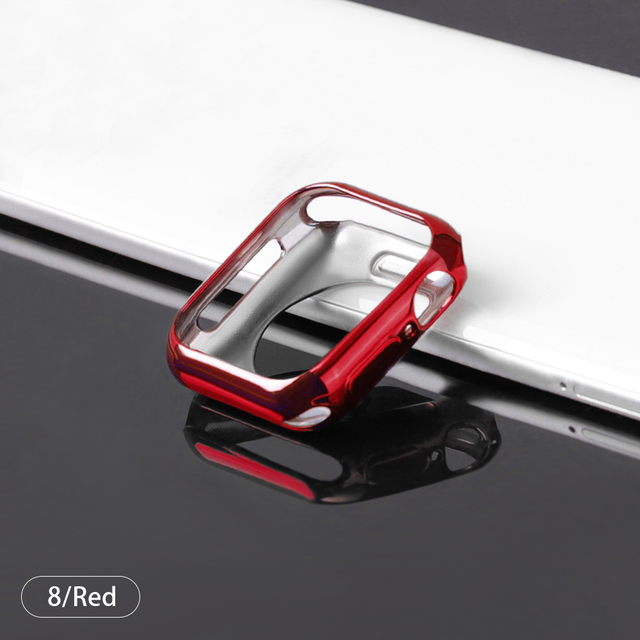 case ultra-thin plated watch case for Apple 4 3 2 1 42MM 38MM soft transparent TPU cover for iWatch 5 44MM 40MMaccessories