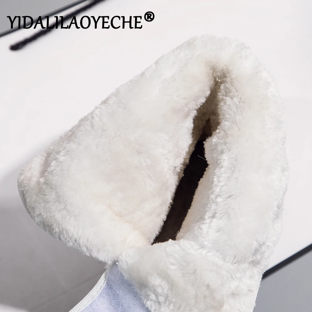 Зимние женские ботинки из искусственной кожи; однотонные женские зимние ботинки; теплые плюшевые зимние ботинки для женщин; зимние ботинки с круглым носком для женщин;
