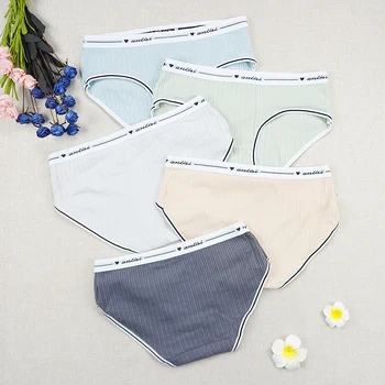 

Women Cotton Underwear Comfortable Panties Lingerie Femme Wholesale Lots Bulk Underwear Lot Low Rise Pure Color Thread Jacquard