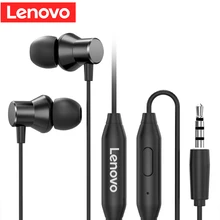Lenovo HF130 наушники, звук, тяжелый сабвуфер, затычка для ушей, стерео проводная гарнитура, 3,5 мм разъем, Универсальные наушники для смартфона