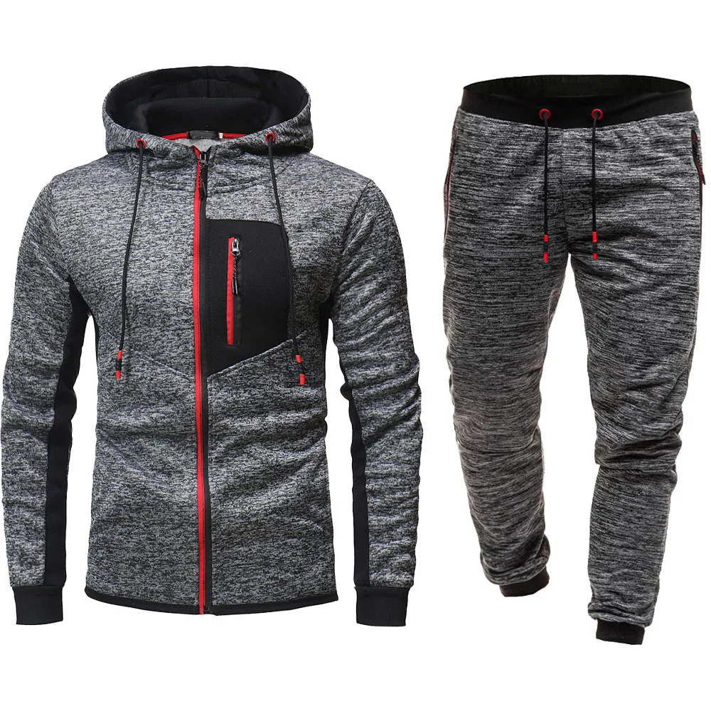 Autumn Tracksuit Men 2PC Jogging Homme Hoodies Set Sweatshirt Winter Mens Clothing Trainingspak Mannen Tracksuit Men Set