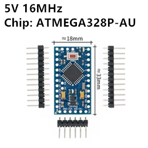 Blue 5V 16MHz С Загрузчиком Pro Mini ATMEGA328P 328 Mini ATMEGA328 5 В/16 МГц 3,3 В/8 МГц для arduino - Цвет: Blue 5V 16MHz