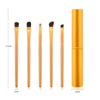 

5pcs Portable Makeup Brush Professional Nylon Fiber Eye Shadow Foundation Brush Face Contour Cosmetic Tool with Brush Box